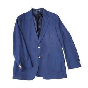 Vintage Oakmont Navy Blue Gold Button Blazer Jacket Sport Coat Half Lined 46L